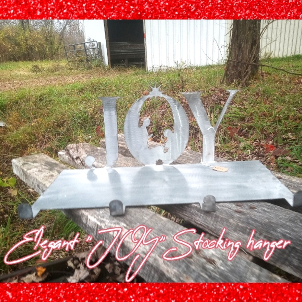 Joy manger stocking hanger or coat hanger